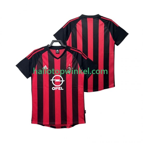 AC Milan Voetbalshirt 2002 2003 Retro Heren Thuis Tenue Korte Mouw