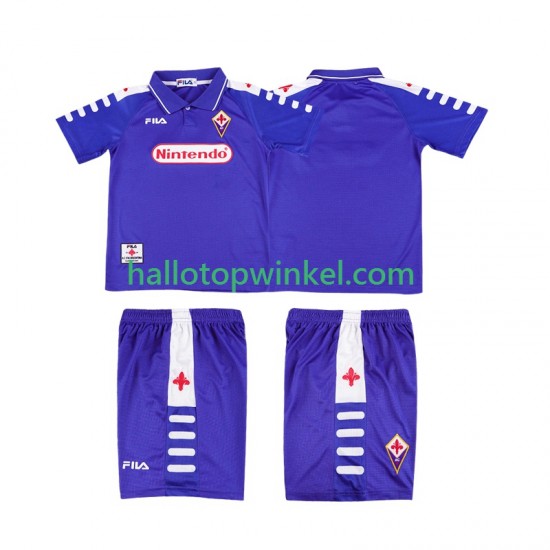 Fiorentina Voetbalshirt 1998 Retro Kleuters/Kids Thuis Tenue 1999 Korte Mouw
