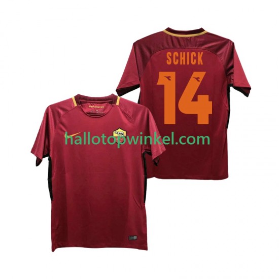 AS Roma Voetbalshirt SCHICK 14 2017-2018 Retro Heren Thuis Tenue Korte Mouw