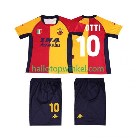 AS Roma Voetbalshirt TOTTI 10 2001 Retro Kleuters/Kids Thuis Tenue Korte Mouw