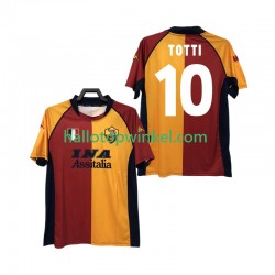 AS Roma Voetbalshirt Totti 10 2000-2001 Retro Heren Thuis Tenue Korte Mouw