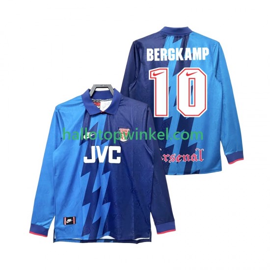 Arsenal Voetbalshirt Bergkamp 10 1995 1996 Retro Heren Uit Tenue Lange Mouw