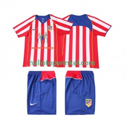 Atlético Madrid Voetbalshirt 2005 Retro Kleuters/Kids Thuis Tenue 2004 Korte Mouw