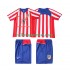 Atlético Madrid Voetbalshirt 2005 Retro Kleuters/Kids Thuis Tenue 2004 Korte Mouw