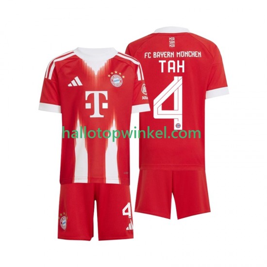 FC Bayern München Voetbalshirt Jonathan Tah 4 Kleuters/Kids Thuis Tenue 2025-2026 Korte Mouw