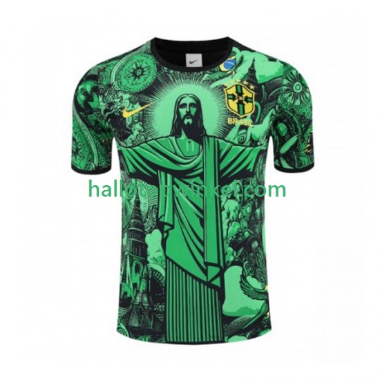 Brazilië Voetbalshirt Jesus Special Heren Thuis Tenue 2024-2025 Korte Mouw