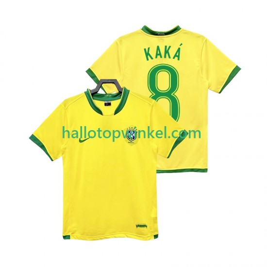 Brazilië Voetbalshirt KAKA 8 Retro Heren Thuis Tenue 2006 Korte Mouw