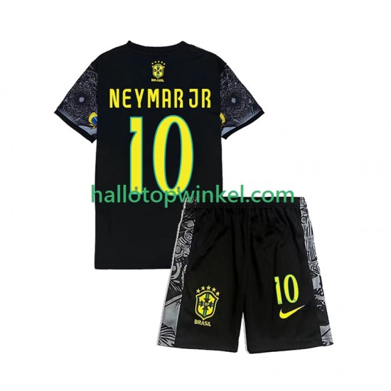 Brazilië Neymar JR 10 Cheist the Redeemer Football Shirts Kleuters/Kids Thuis Tenue 2024 Korte Mouw