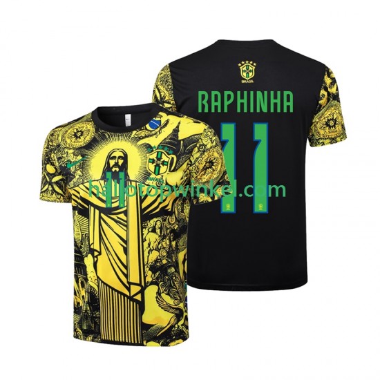 Brazilië Voetbalshirt RAPHINHA 11 Jesus Heren Thuis Tenue 2024 Korte Mouw