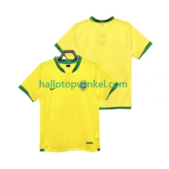 Brazilië Voetbalshirt Retro Heren Thuis Tenue 2006 Korte Mouw