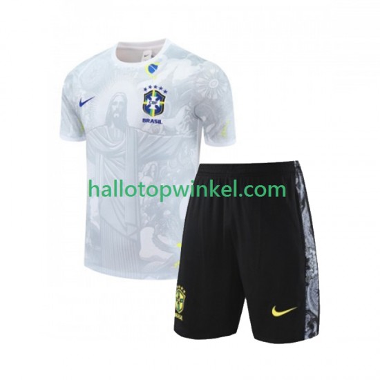 Brazilië Special JESUS Football Shirts Kleuters/Kids Thuis Tenue 2024-2025 Korte Mouw
