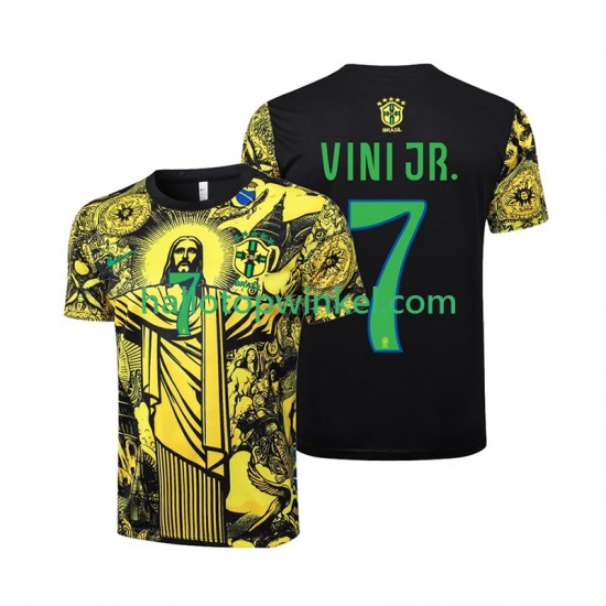 Brazilië Voetbalshirt Vinicius Junior 7 Jesus Heren Thuis Tenue 2024 Korte Mouw