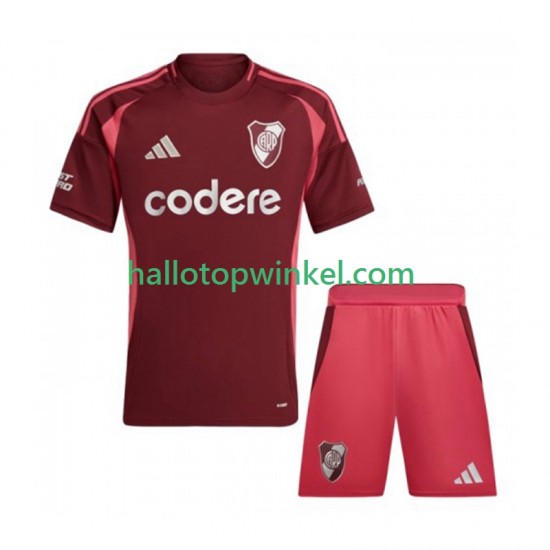 CA River Plate Voetbalshirt Kleuters/Kids Uit Tenue 2024-2025 Korte Mouw