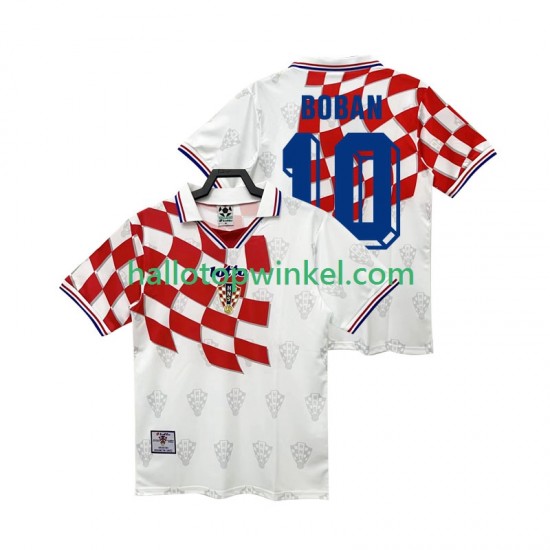 Kroatië Voetbalshirt BOBAN 10 1998 Retro Heren Thuis Tenue Korte Mouw