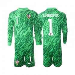 Kroatië Voetbalshirt DOMINIK LIVAKOVIC 1 Doelman Kleuters/Kids Uit Tenue 2024 Lange Mouw