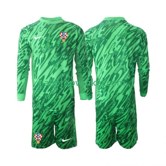 Kroatië Voetbalshirt Doelman Kleuters/Kids Uit Tenue 2024 Lange Mouw