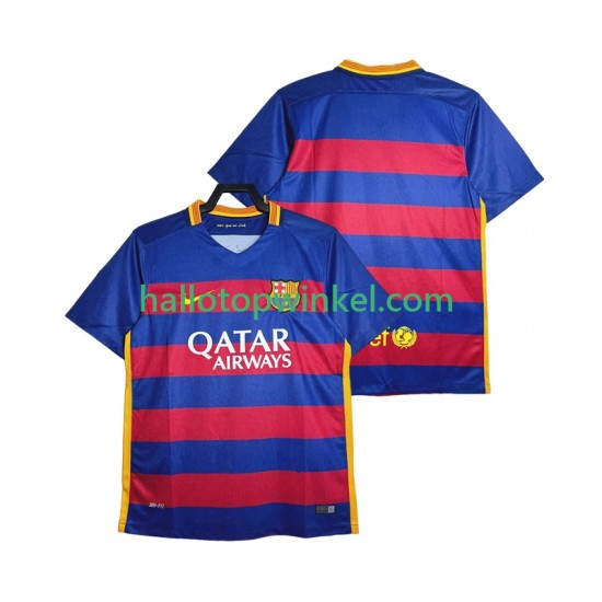 FC Barcelona Voetbalshirt 2015-2016 Retro Heren Thuis Tenue Korte Mouw