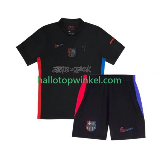 FC Barcelona Voetbalshirt TRAVIS SCOTT Kleuters/Kids Uit Tenue 2024-2025 Korte Mouw