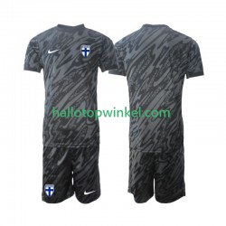 Finland Voetbalshirt Doelman Kleuters/Kids Thuis Tenue 2024 Korte Mouw