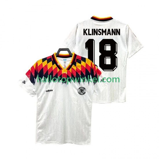 Duitsland Voetbalshirt KLINSMANN 18 Retro Heren Thuis Tenue 1994 Korte Mouw