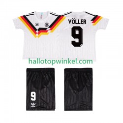 Duitsland Voetbalshirt VOLLER 9 1990 Retro Kleuters/Kids Thuis Tenue Korte Mouw
