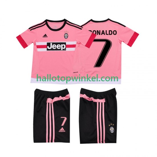 Juventus Voetbalshirt Cristiano RONALDO 7 2015 2016 Retro Kleuters/Kids Uit Tenue Korte Mouw