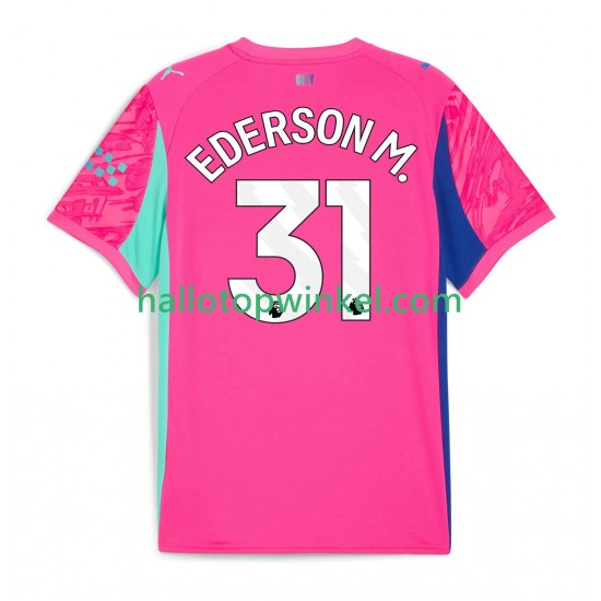 Manchester City Voetbalshirt Ederson Moraes 31 Doelman Heren Uit Tenue 2025-2026 Korte Mouw