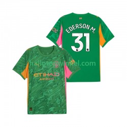 Manchester City Voetbalshirt Ederson Moraes 31 Doelman Heren Thuis Tenue 2025-2026 Korte Mouw