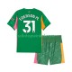 Manchester City Voetbalshirt Ederson Moraes 31 Doelman Kleuters/Kids Thuis Tenue 2025-2026 Korte Mouw