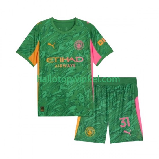 Manchester City Voetbalshirt Ederson Moraes 31 Doelman Kleuters/Kids Thuis Tenue 2025-2026 Korte Mouw