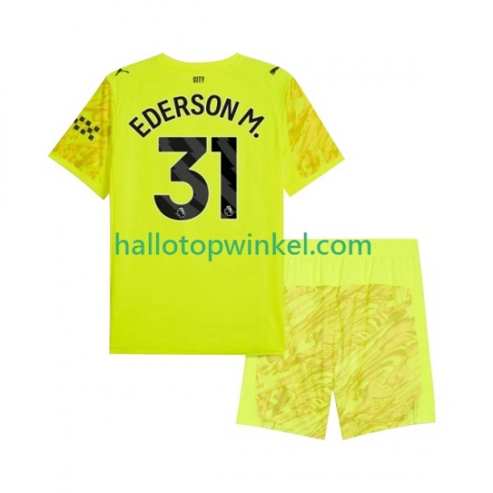 Manchester City Voetbalshirt Ederson Moraes 31 Doelman Kleuters/Kids Derde Tenue 2025-2026 Korte Mouw