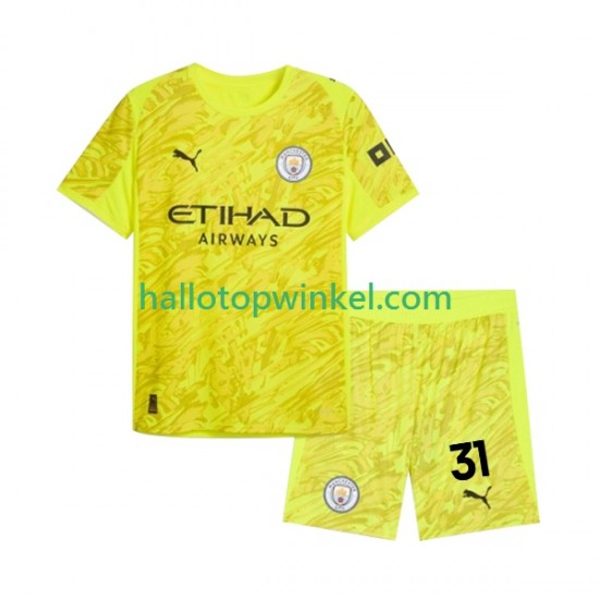 Manchester City Voetbalshirt Ederson Moraes 31 Doelman Kleuters/Kids Derde Tenue 2025-2026 Korte Mouw
