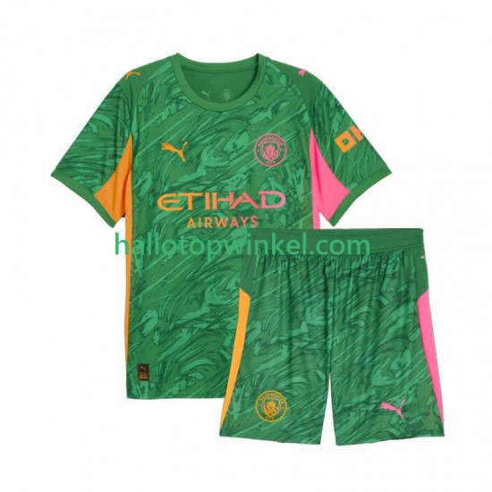 Manchester City Voetbalshirt Doelman Kleuters/Kids Thuis Tenue 2025-2026 Korte Mouw