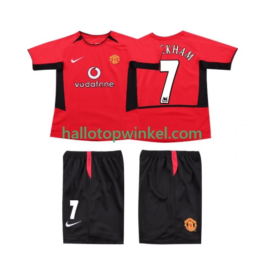 Manchester United Voetbalshirt BECKHAM 7 2002 Retro Kleuters/Kids Thuis Tenue 2004 Korte Mouw