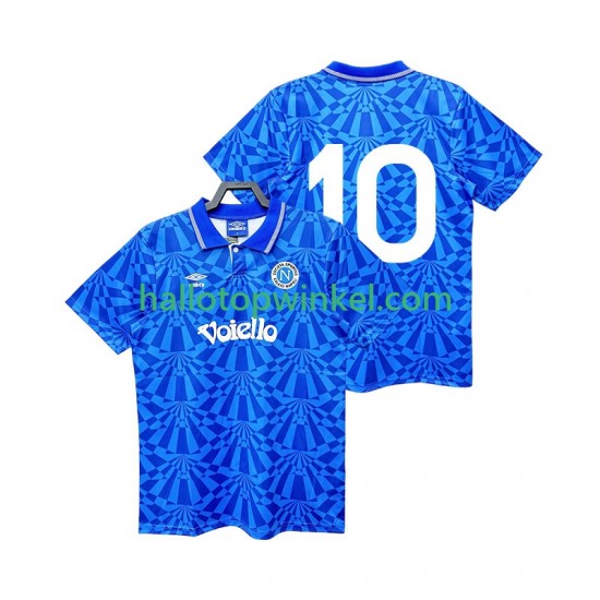 Napoli Voetbalshirt 10 1991 1993 Retro Heren Thuis Tenue Korte Mouw
