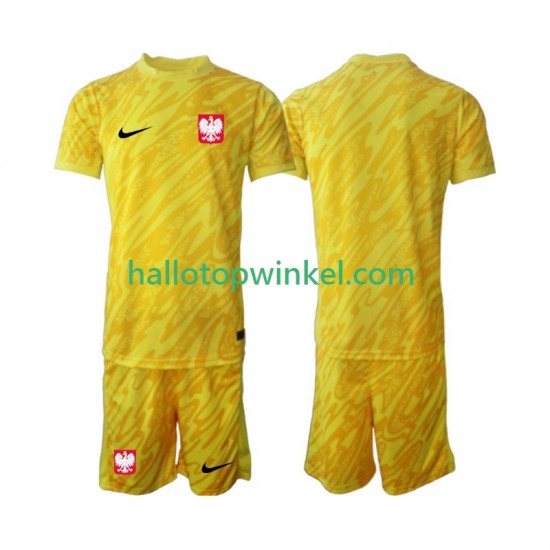 Polen Voetbalshirt Doelman Kleuters/Kids Thuis Tenue 2024 Korte Mouw