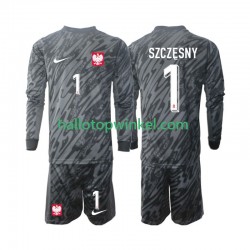 Polen Voetbalshirt Szczesny 1 Doelman Kleuters/Kids Uit Tenue 2024 Lange Mouw