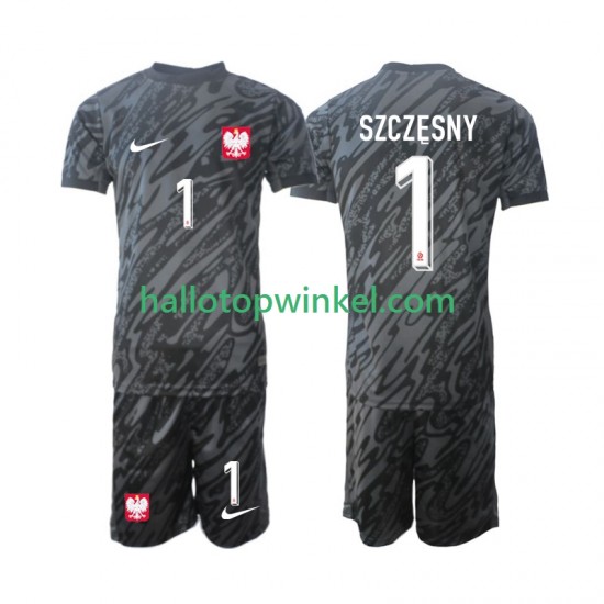Polen Voetbalshirt Szczesny 1 Doelman Kleuters/Kids Uit Tenue 2024 Korte Mouw