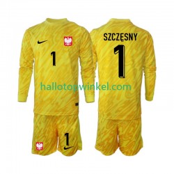 Polen Voetbalshirt Szczesny 1 Doelman Kleuters/Kids Thuis Tenue 2024 Lange Mouw