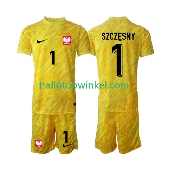 Polen Voetbalshirt Szczesny 1 Doelman Kleuters/Kids Thuis Tenue 2024 Korte Mouw