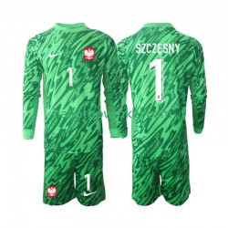 Polen Voetbalshirt Szczesny 1 Doelman Kleuters/Kids Derde Tenue 2024 Lange Mouw