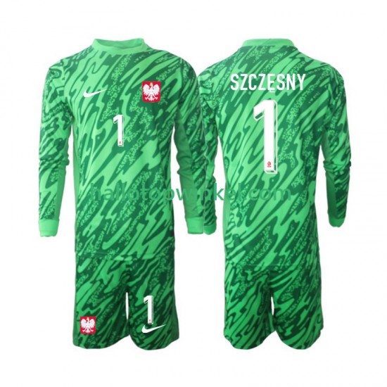 Polen Voetbalshirt Szczesny 1 Doelman Kleuters/Kids Derde Tenue 2024 Lange Mouw