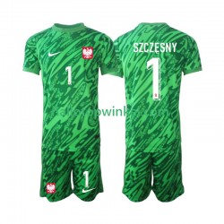 Polen Voetbalshirt Szczesny 1 Doelman Kleuters/Kids Derde Tenue 2024 Korte Mouw