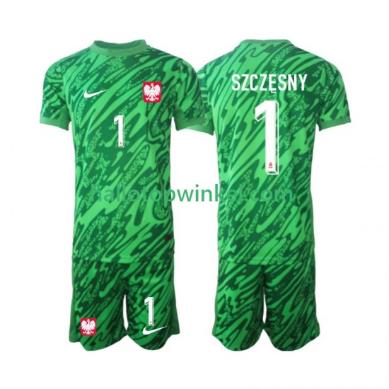 Polen Voetbalshirt Szczesny 1 Doelman Kleuters/Kids Derde Tenue 2024 Korte Mouw