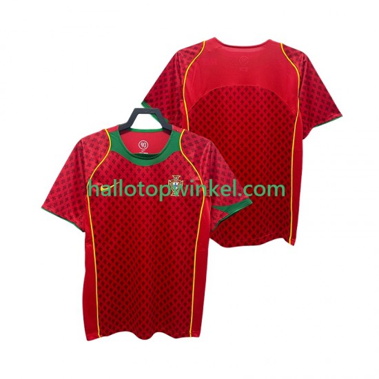 Portugal Voetbalshirt Retro Heren Thuis Tenue 2004 Korte Mouw
