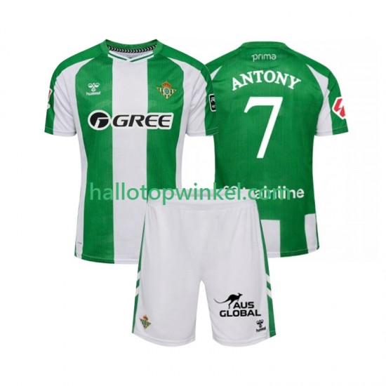 Real Betis Voetbalshirt Antony 7 Kleuters/Kids Thuis Tenue 2025-2026 Korte Mouw