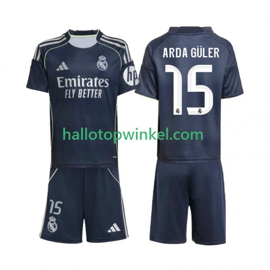 Real Madrid Voetbalshirt Arda Guler 15 Kleuters/Kids Uit Tenue 2025-2026 Korte Mouw