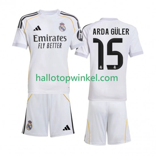 Real Madrid Voetbalshirt Arda Guler 15 Kleuters/Kids Thuis Tenue 2025-2026 Korte Mouw