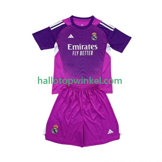 Real Madrid Voetbalshirt Doelman Kleuters/Kids Uit Tenue 2025-2026 Korte Mouw