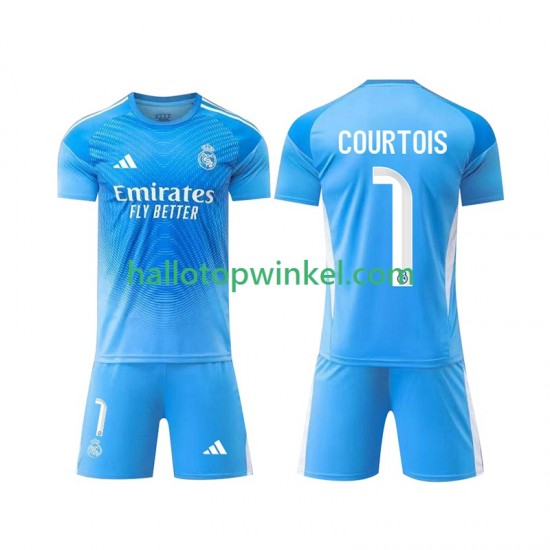 Real Madrid Voetbalshirt Thibaut Courtois 1 Doelman Kleuters/Kids Thuis Tenue 2025-2026 Korte Mouw